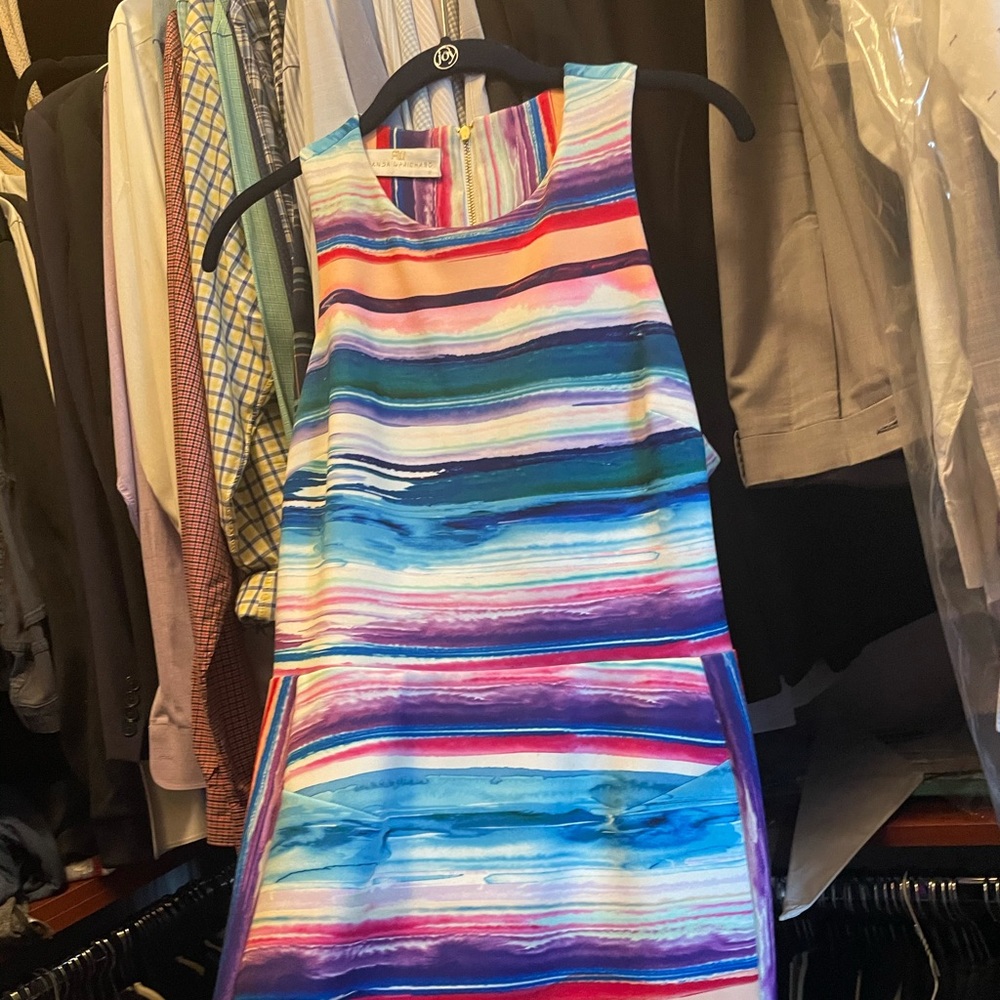 Amanda Uprichard multi color racer back dress
